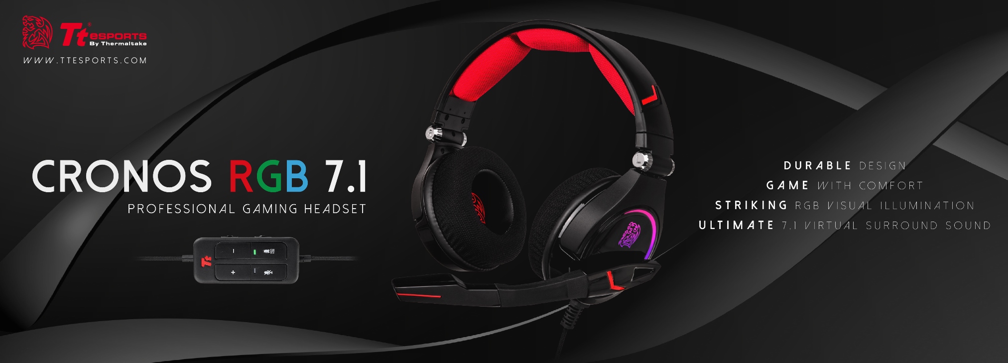 Tt eSPORTS CRONOS RGB 7.1 Gaming Headset Banner