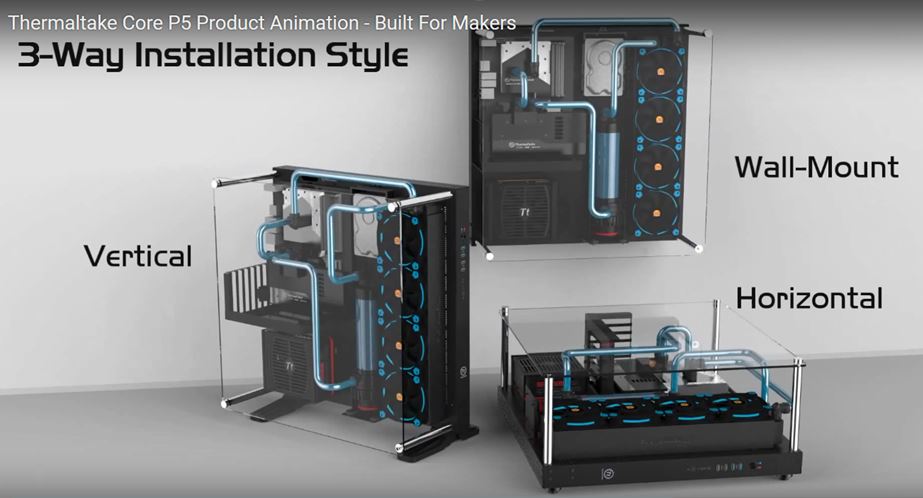 Thermaltake Core P5 Open-Frame ATX Wall-Mount Chassis_ Way Installation Style