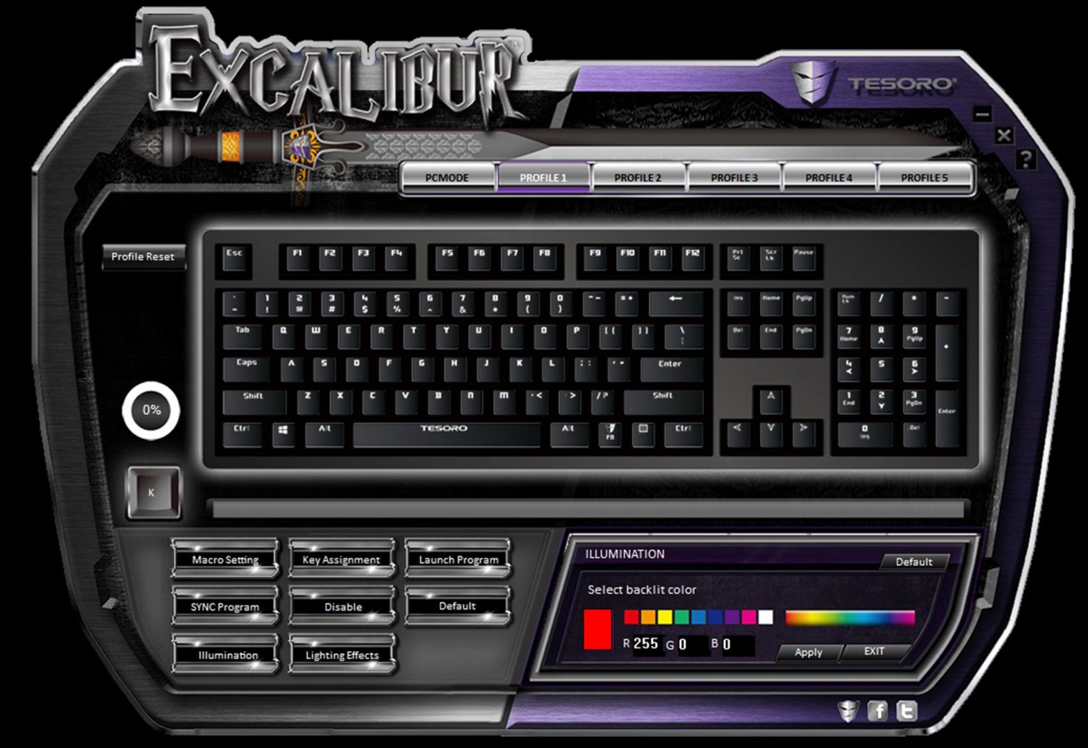 tesoro excalibur spectrum software 3