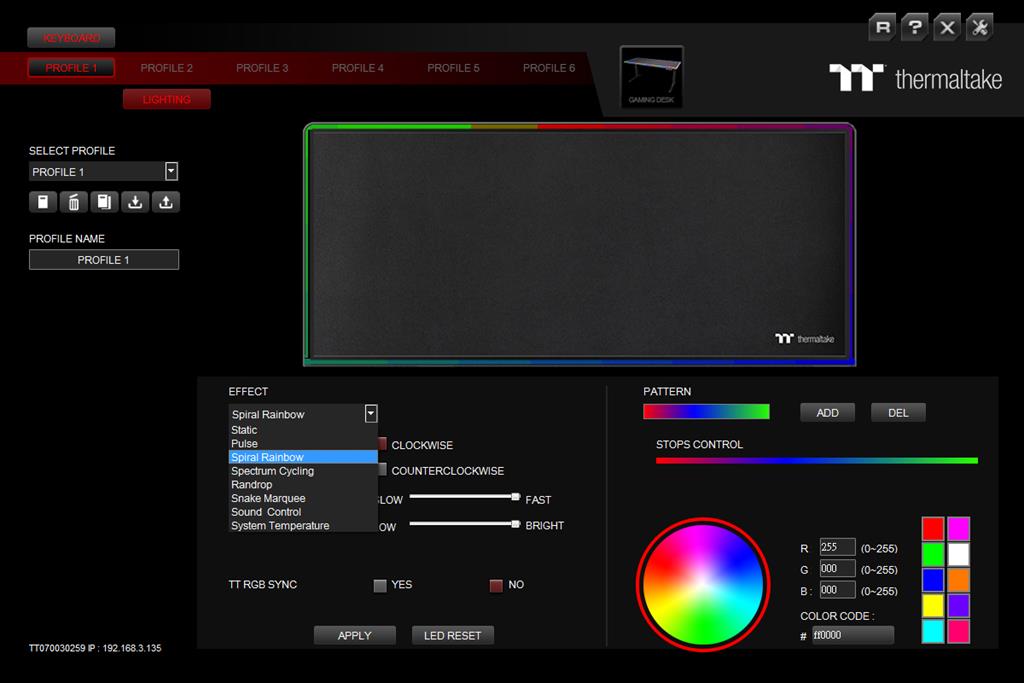 Thermaltake Level20 RGB BattleStation Gaming Desk Software