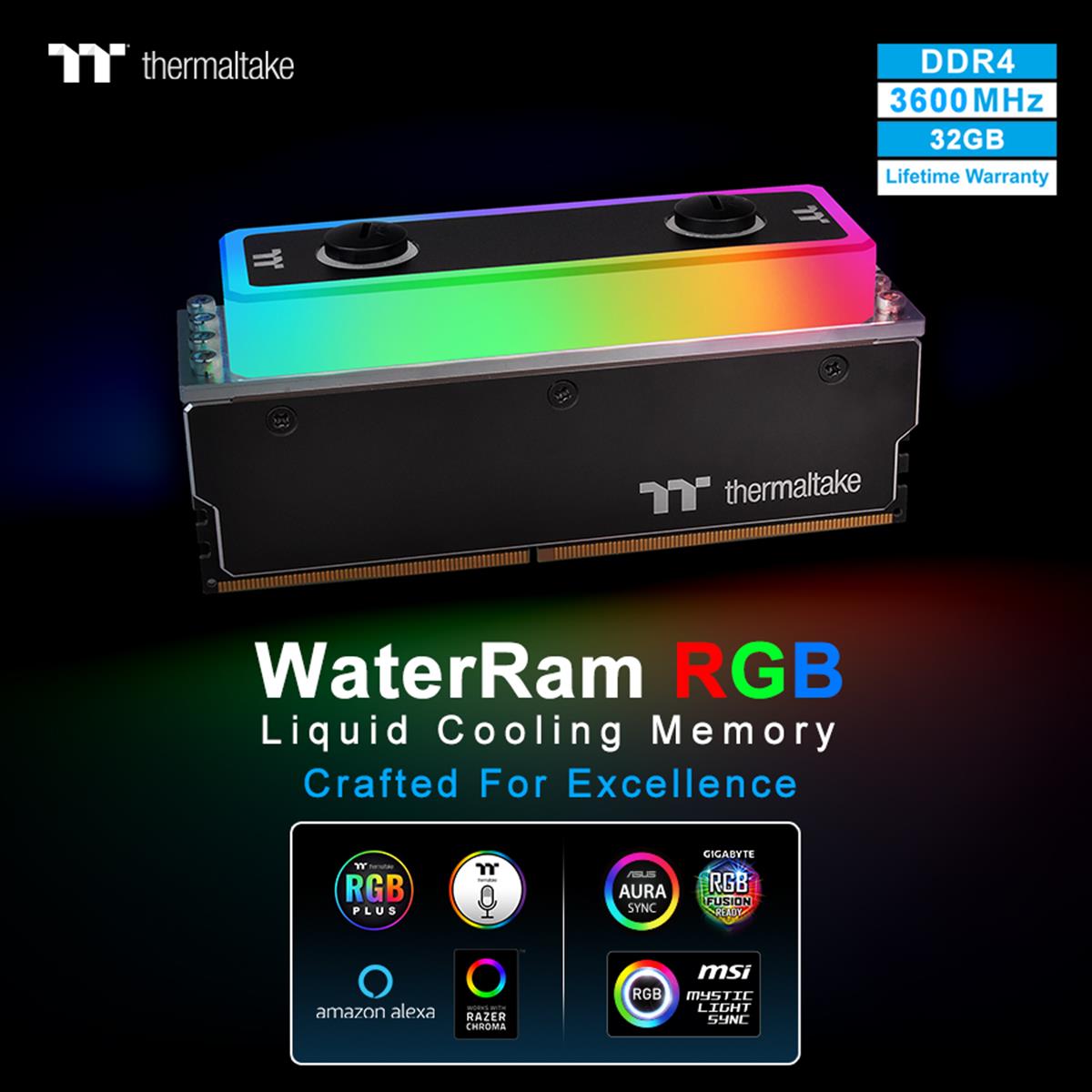 Thermaltake Launches WaterRam RGB Liquid Cooling DDR4 Memory 3600MHz 32GB 2 Copy