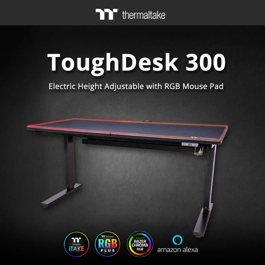 The New Thermaltake ToughDesk 300 with Built in RGB Mouse Pad 1