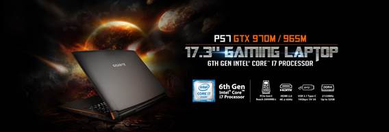 GIGABYTE introduces the all-new P57 laptop along with its full Skylake lineup at CES 2016