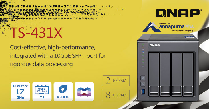 QNAP Launches TS-431X – 4-bay Entry-level Business NAS with Built-in 10GbE SFP+ Port