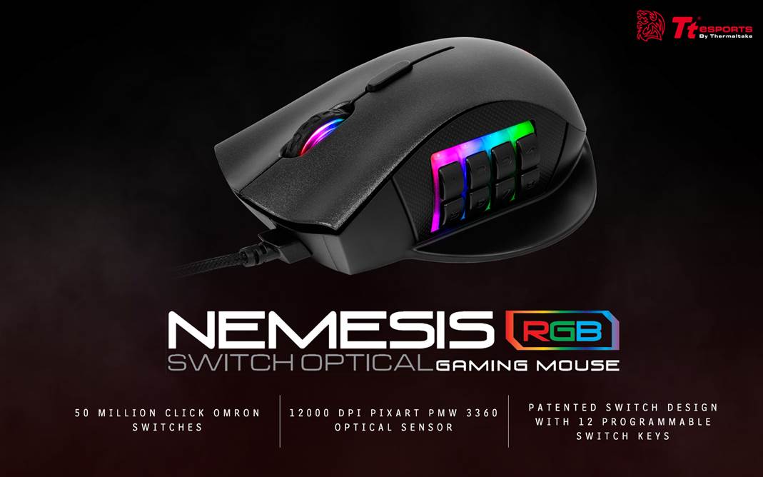 Tt eSPORTS NEMESIS Switch Optical RGB  Gaming Mouse Available Worldwide