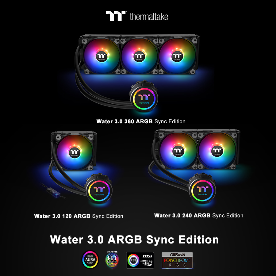 Thermaltake New All-In-One Liquid Cooling Solution  The Water 3.0 ARGB Sync Edition Series at CES 2019