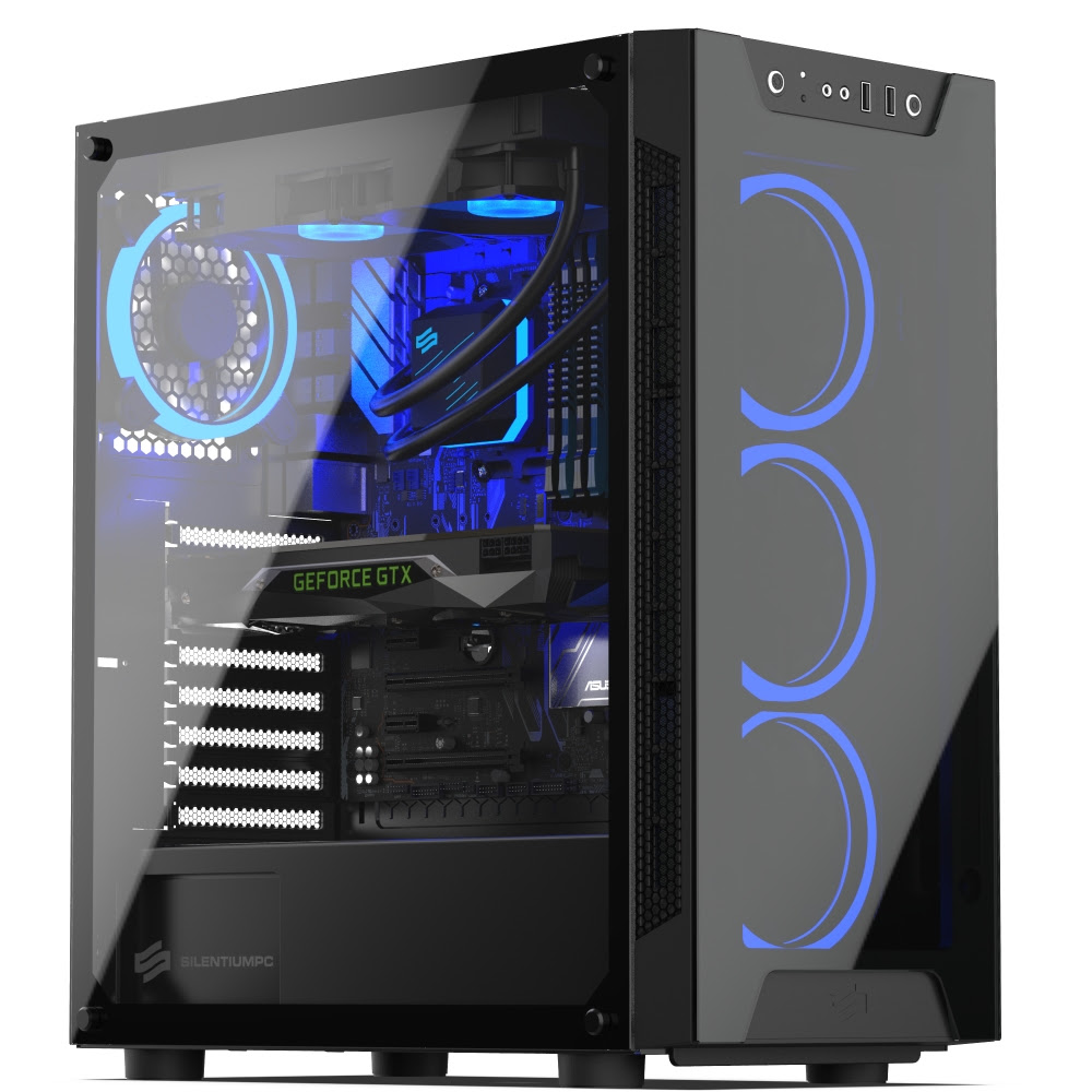 SilentiumPC Armis AR5X: Front glass for looks. 4 Fans for right cooling