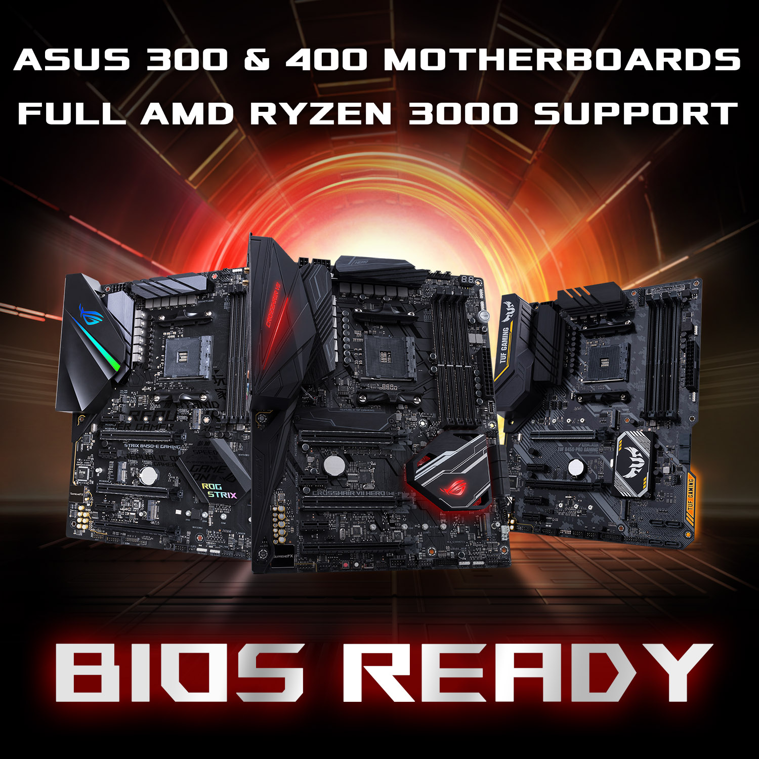 ASUS 300 and 400 AM4 Motherboards Fully Support AMD Ryzen 3000 Processors