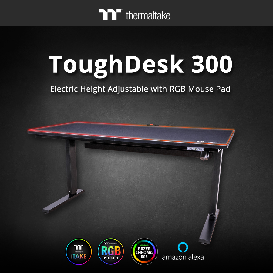 Thermaltake Announces Toughdesk 300 With Built In Rgb Mouse Pad