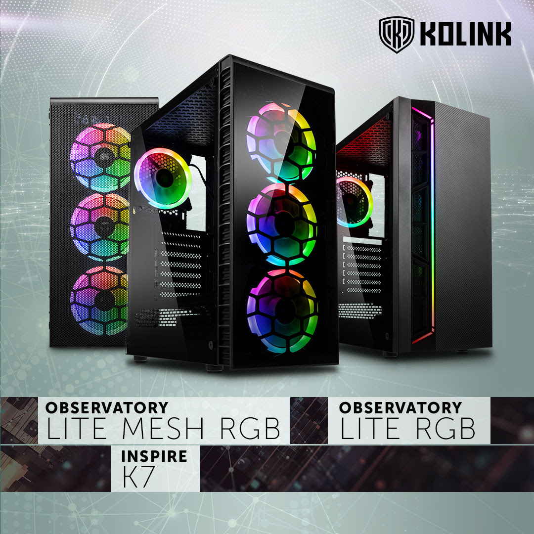 Kolink Announces Observatory Lite MESH ARGB & K7 Inspire