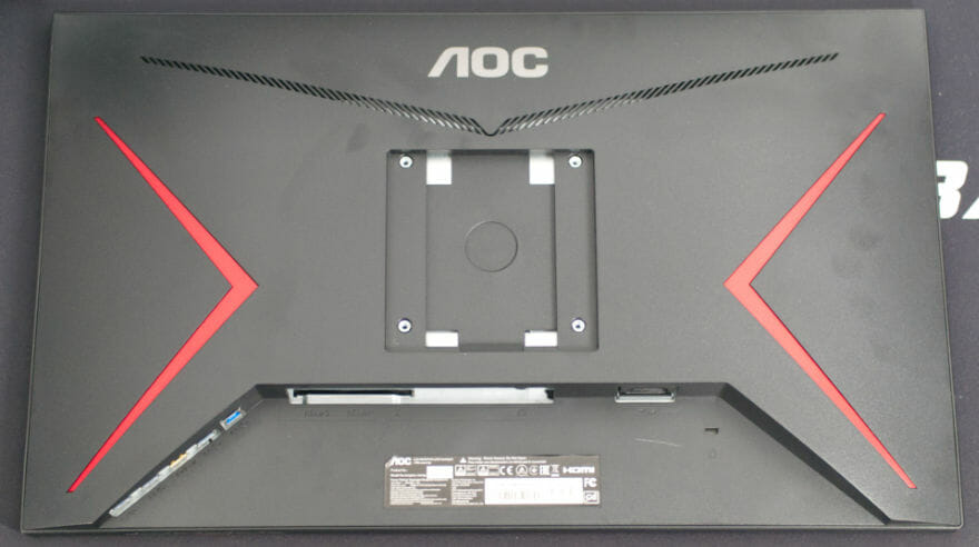 AOC 24G2ZU gaming monitor back without stand