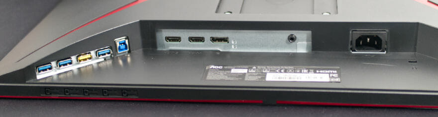 AOC 24G2ZU gaming monitor ports and inputs