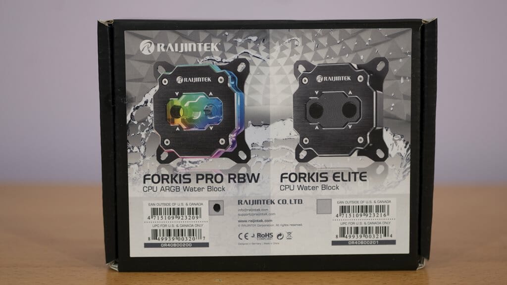 Raijintek Forkis Pro RBW packaging