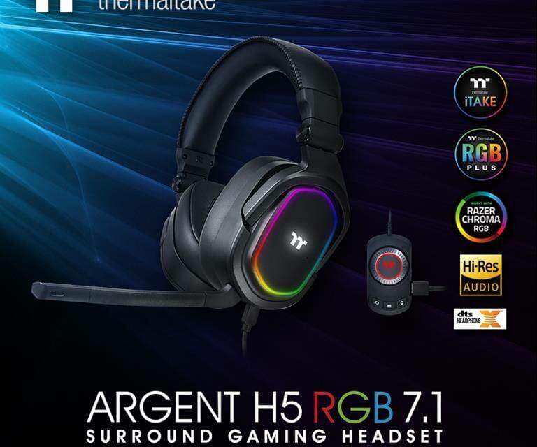 Thermaltake Announces ARGENT H5 RGB 7.1 Surround Gaming Headsets