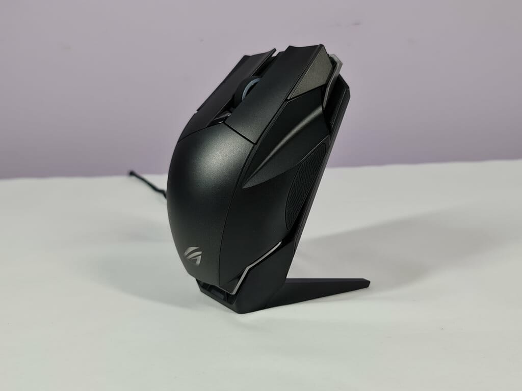 ASUS ROG SPATHA X WIRELESS GAMING MOUSE in charger