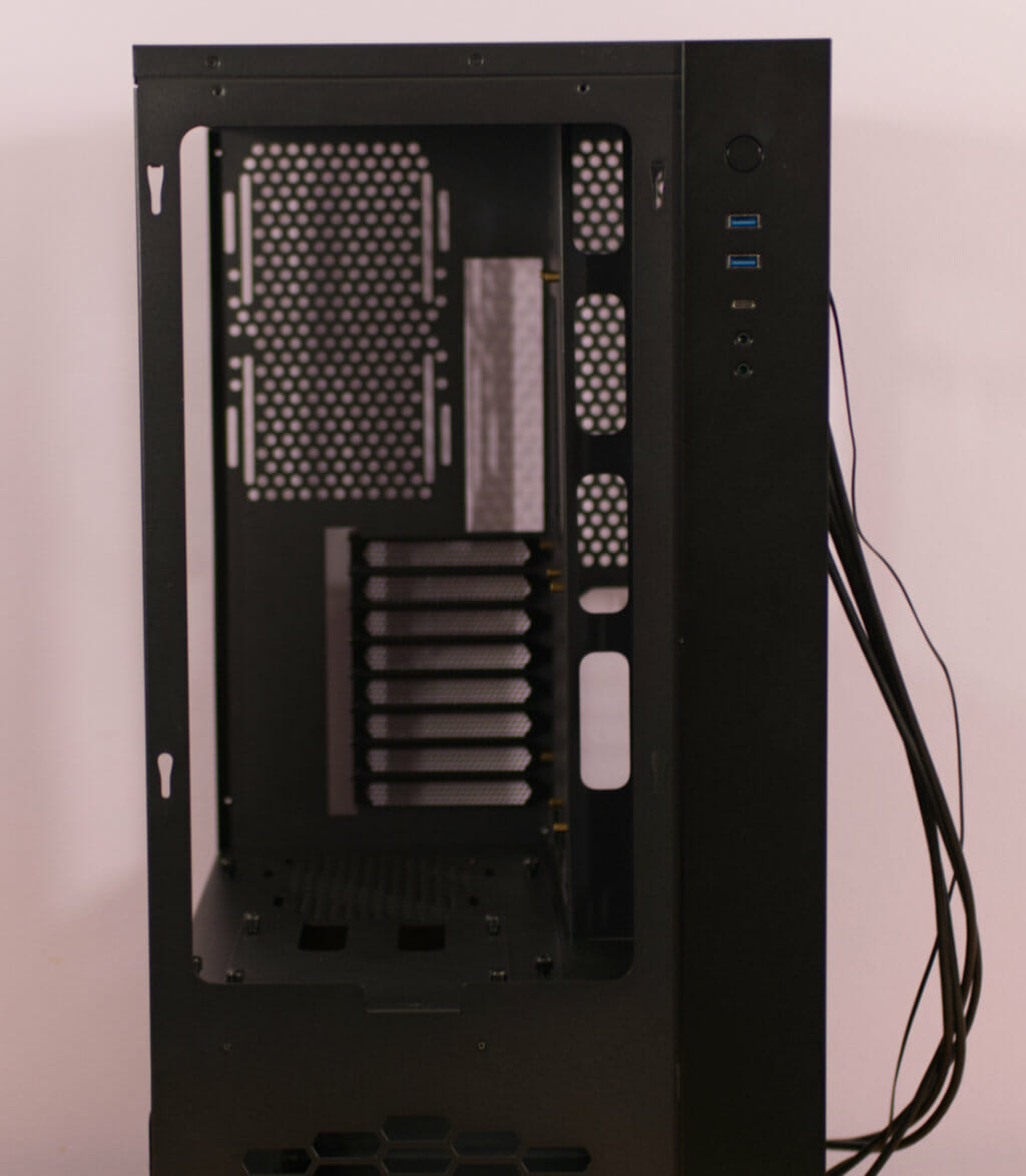 Raijintek Paean Premium Case Review front with glass removed