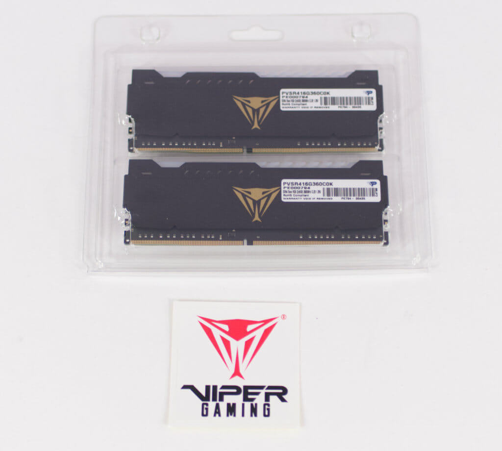Patriot Viper Steel RGB 3600Mhz DDR4 box contents