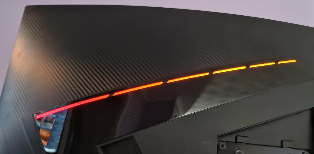 MSI MPG ARTYMIS 323CQR Curved Gaming Monitor Review rgb backside of monitor