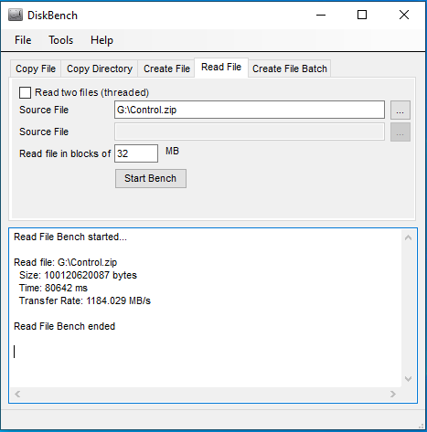 DiskBench Read File