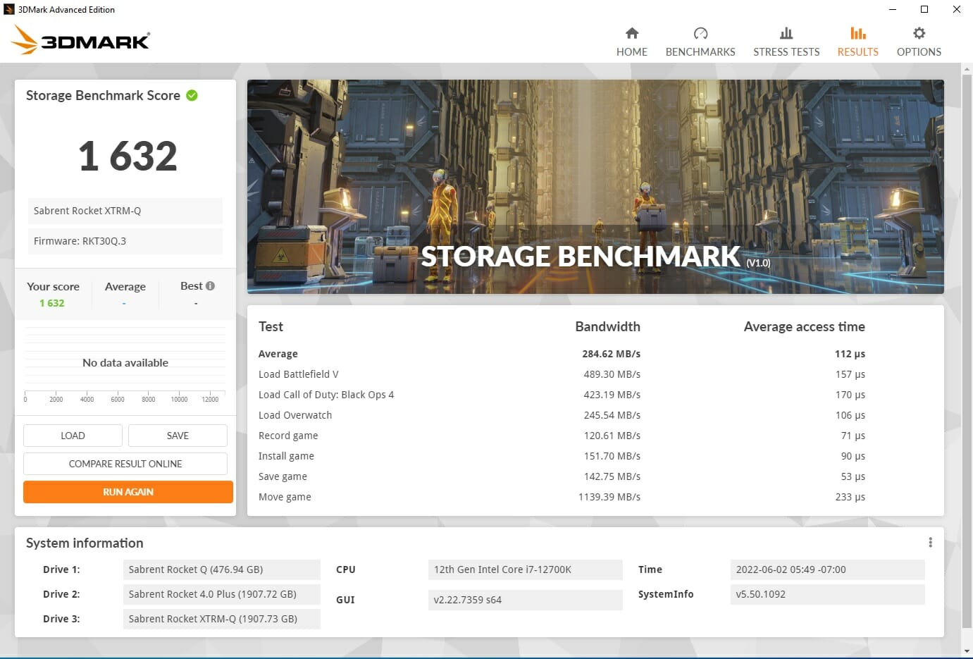 3dMark Storage Benchmark