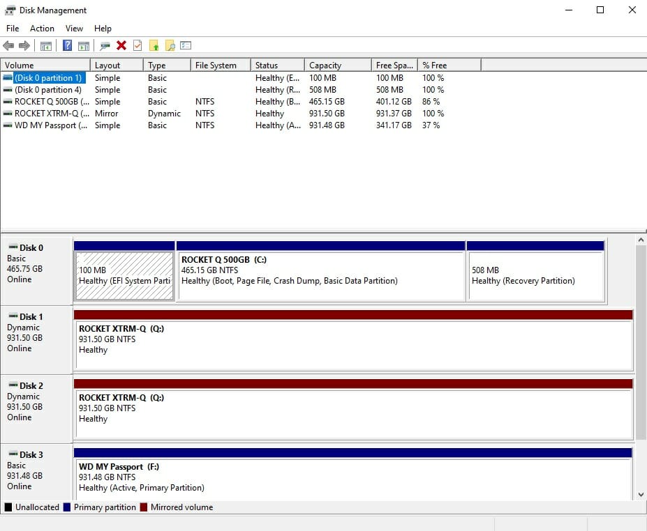 Device Manager Mirrored