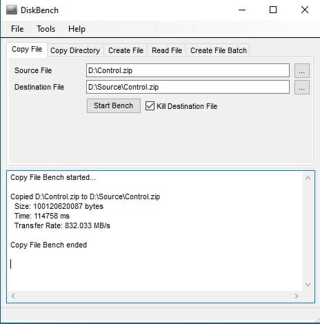 DiskBench Copy File