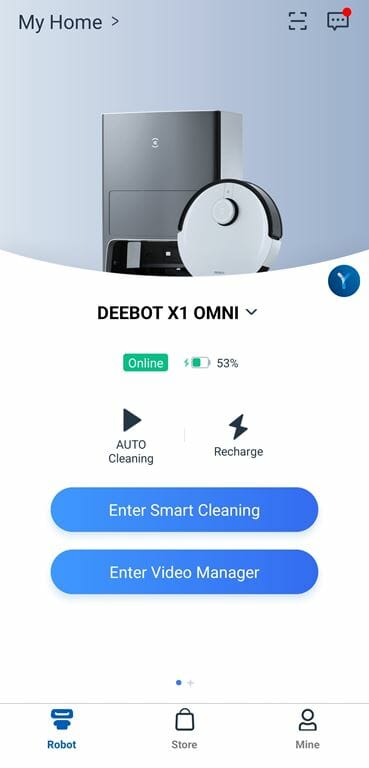 Ecovacs Deebot X1 OMNI, Wet&Dry, must/hõbedane