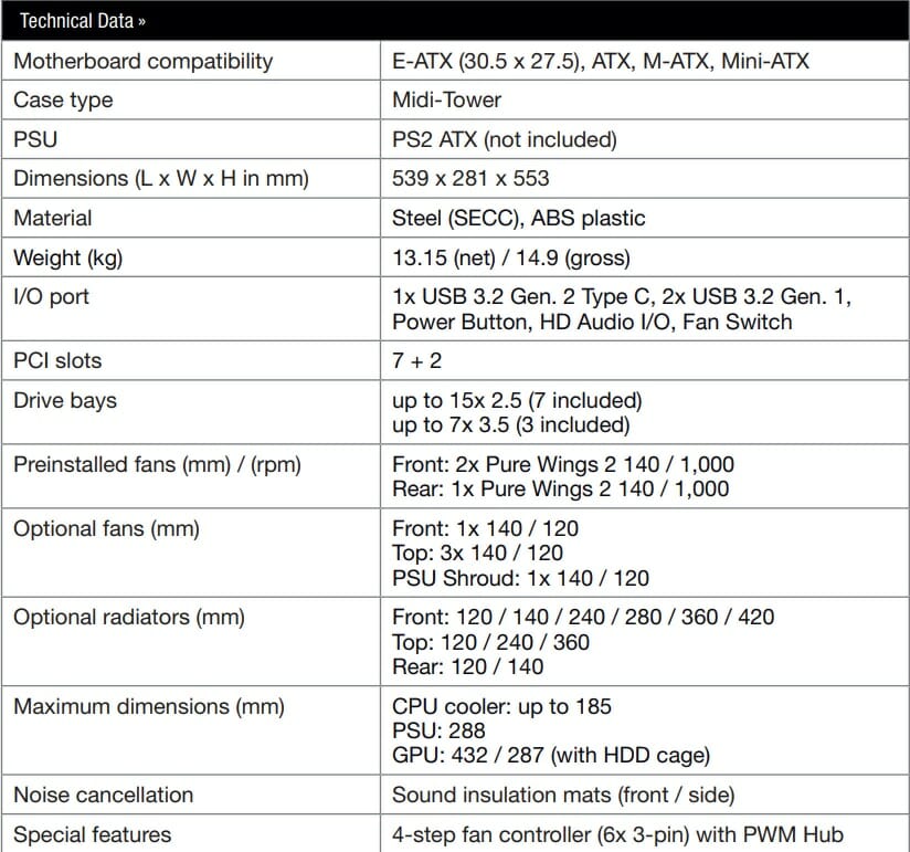 Main Specs