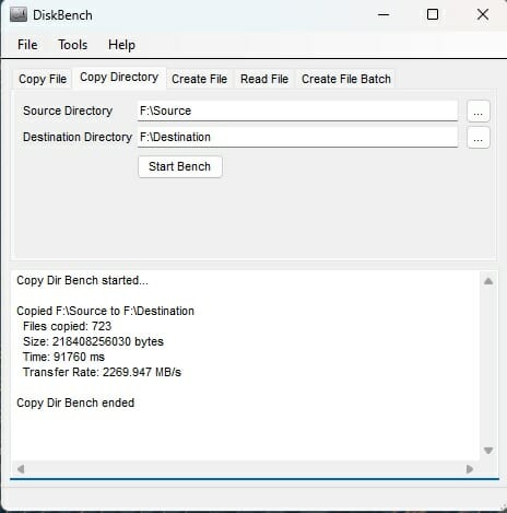 DiskBench Copy Dir