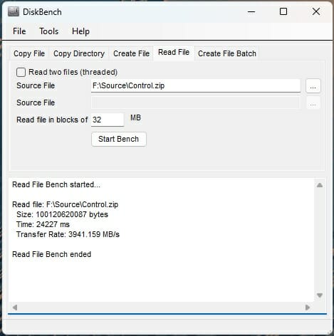 DiskBench Read File