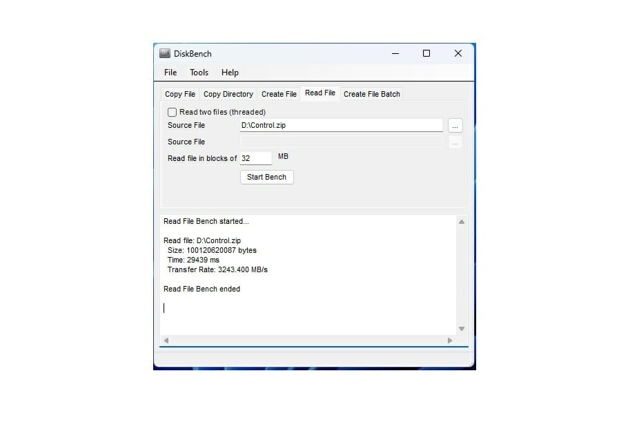 Sabrent Rocket 4 Plus G 2TB DiskBench Read File