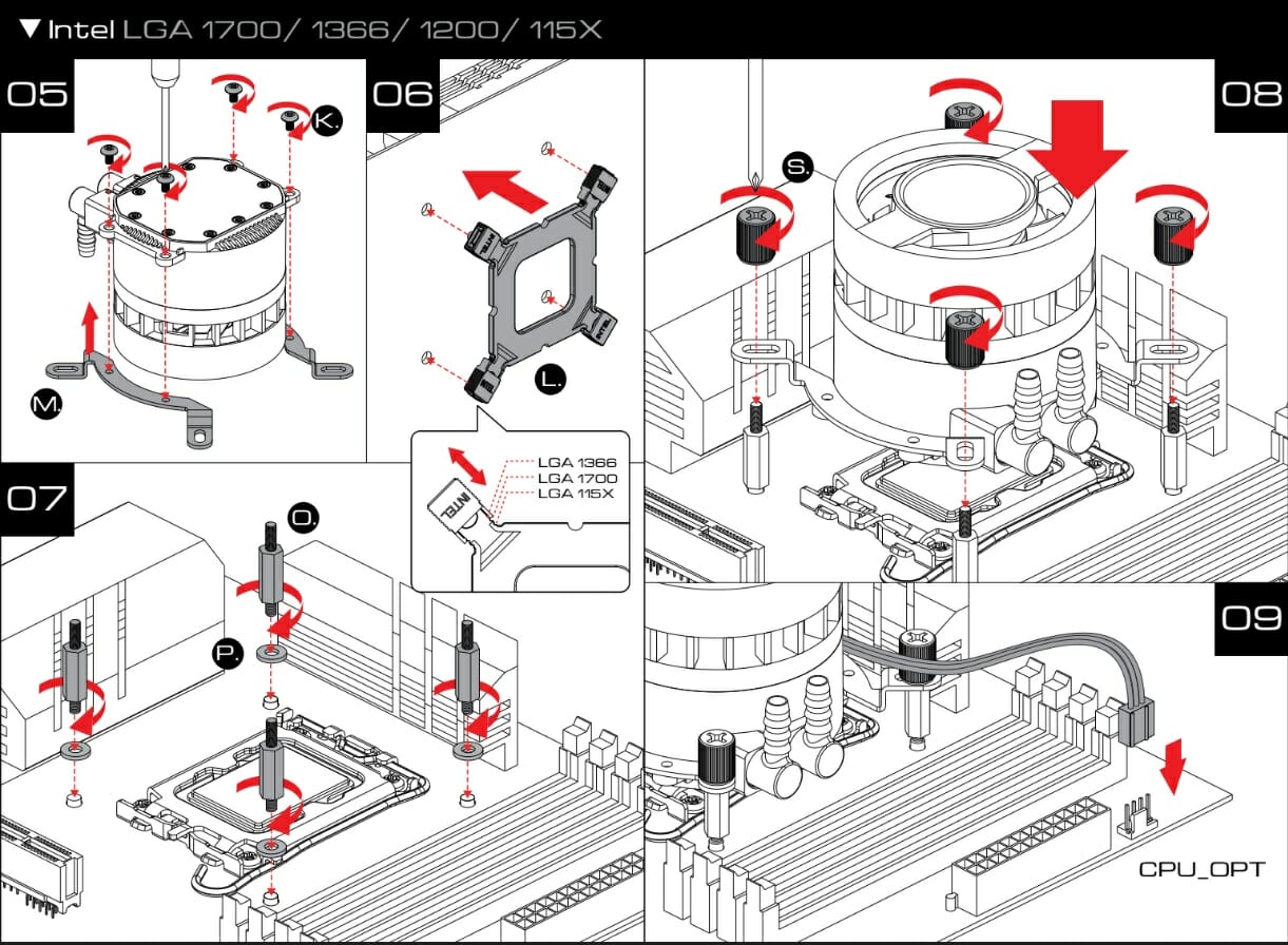 GAMDIAS CHOINE P3 360U LGA1700 Installation