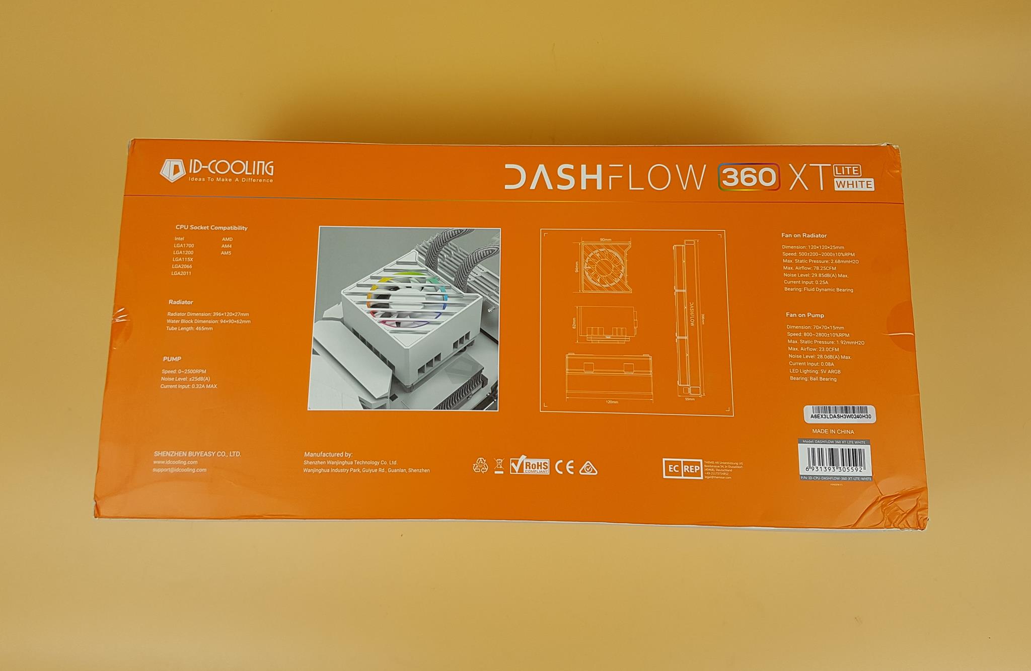 ID Cooling DASHFLOW 360 XT Lite White Packing Box 2