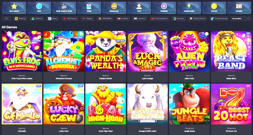 Games at Woo Casino