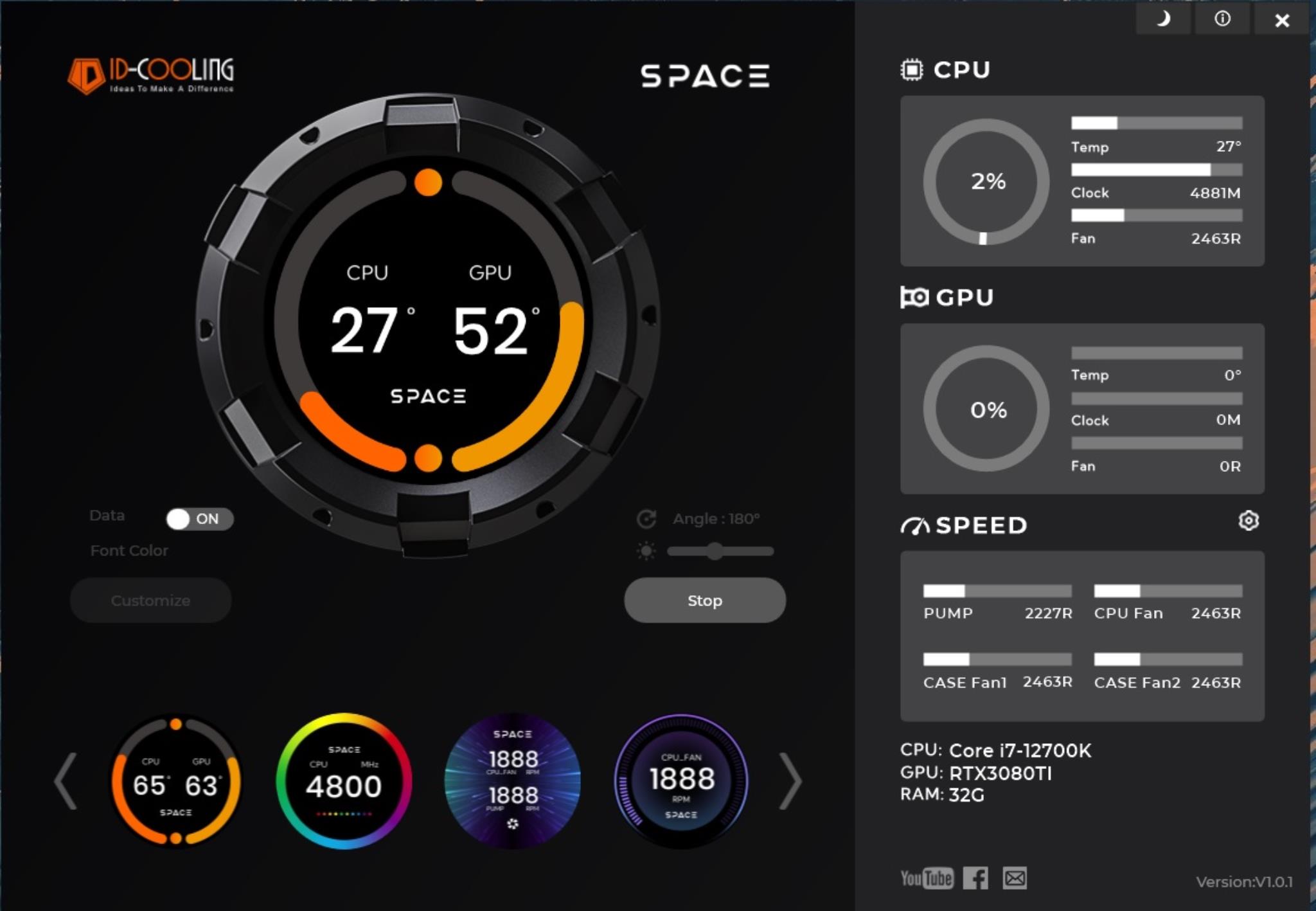 ID COOLING Space SL360 ID COOLING Software 1