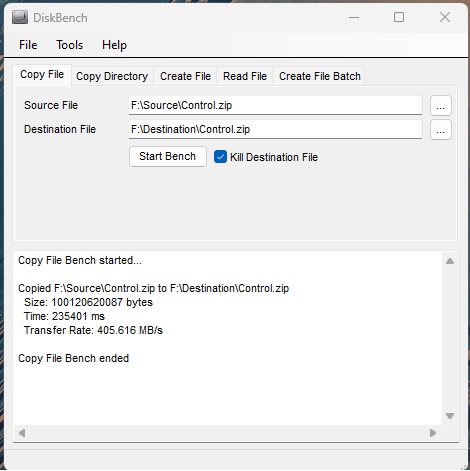 Sabrent Rocket NANO V2 4TB Disk Bench Copy File