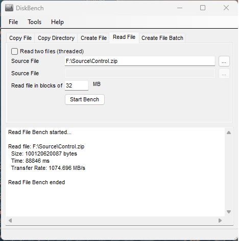 Sabrent Rocket NANO V2 4TB Disk Bench Read File