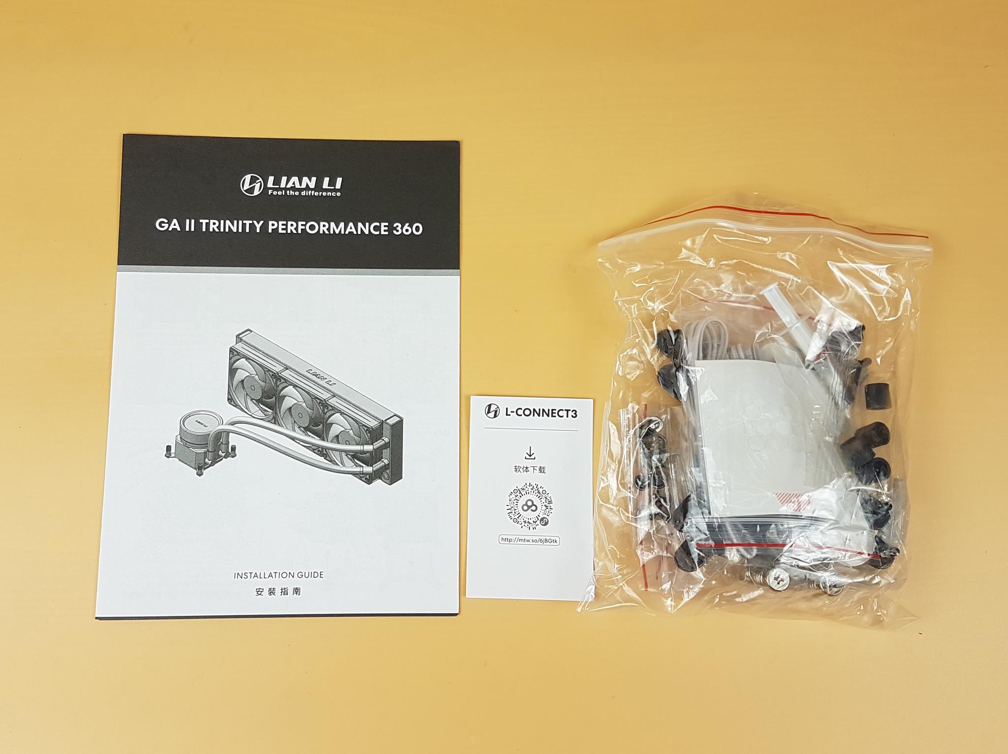 Lian Li GALAHAD II Trinity Performance 360 White Review 4 Lian Li GA II Trinity Performance 360 Accessories 1