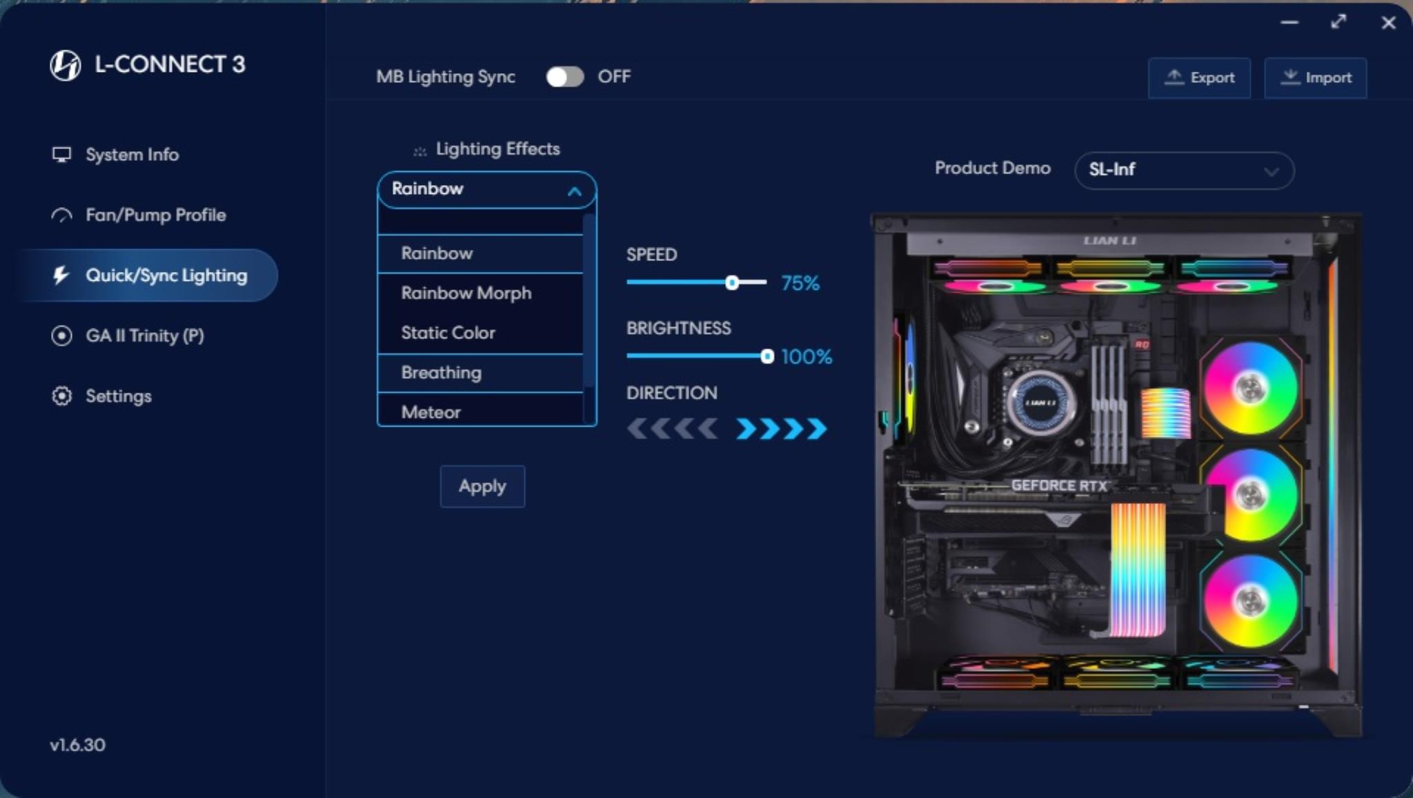 Lian Li GALAHAD II Trinity Performance 360 White Review 54 Lian Li GA II Trinity Performance 360 Software 6