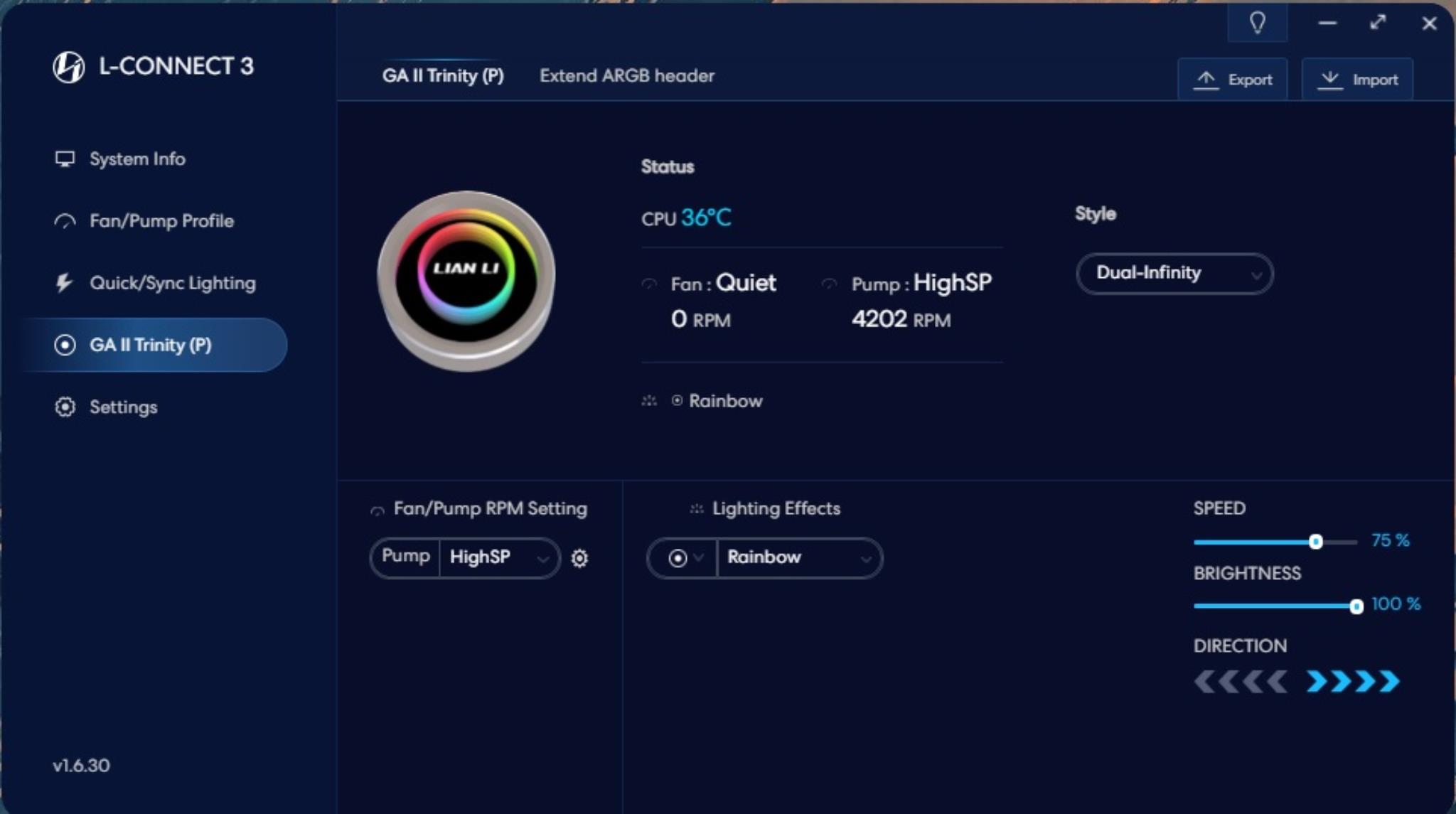 Lian Li GALAHAD II Trinity Performance 360 White Review 56 Lian Li GA II Trinity Performance 360 Software 8