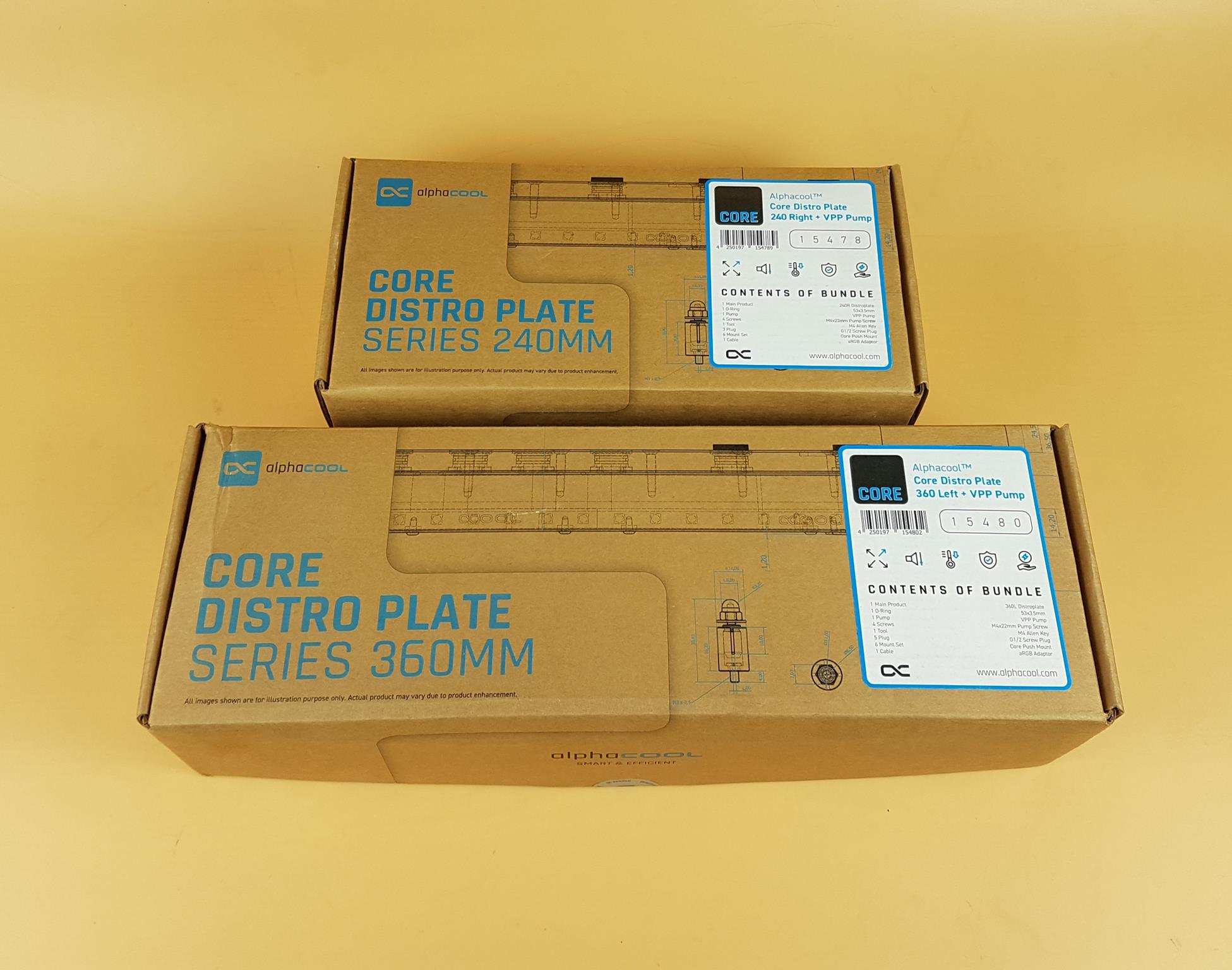 Alphacool Core Distro Plate 240 and 360mm Packing