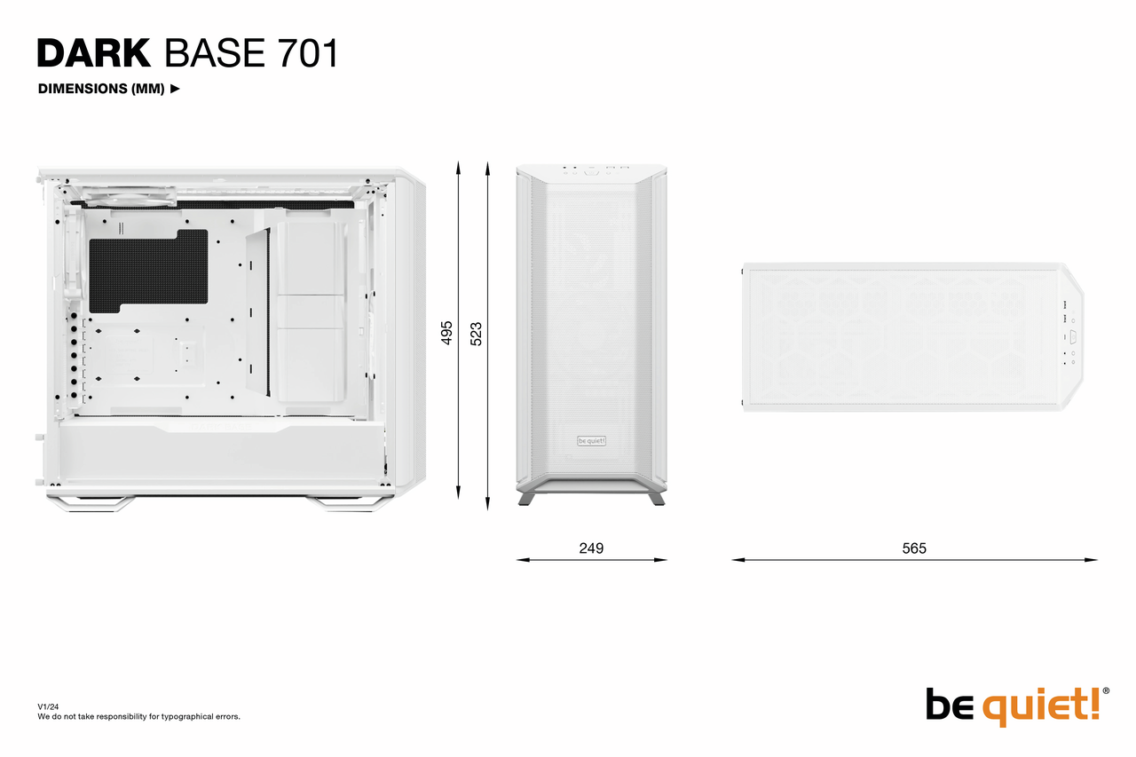 be quiet Dark Base 701 White Dimension