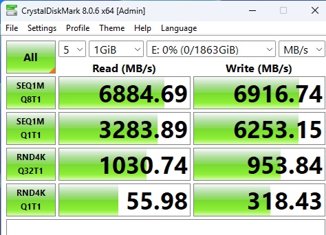 SST ECM40 CrystalDiskMark Sabrent Rocket 4 Plus G 2TB