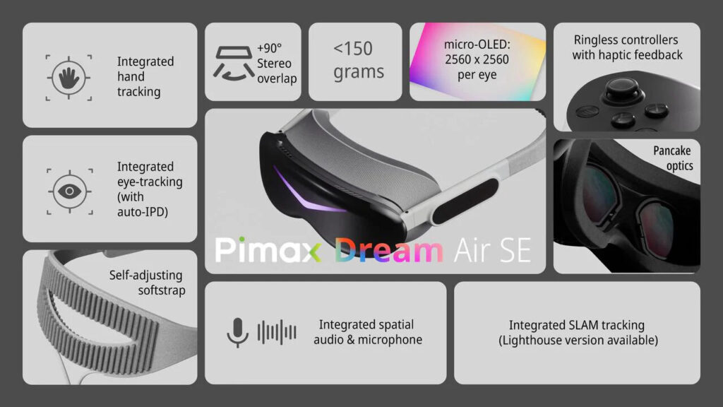 Pimax unveils ultra-light Dream Air SE and upgraded Dream Air with stunning micro-OLED visuals and full tracking 2 Pimax Dream Air SE 1