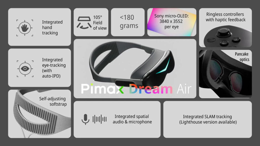 Pimax unveils ultra-light Dream Air SE and upgraded Dream Air with stunning micro-OLED visuals and full tracking 1 Pimax Dream Air SE