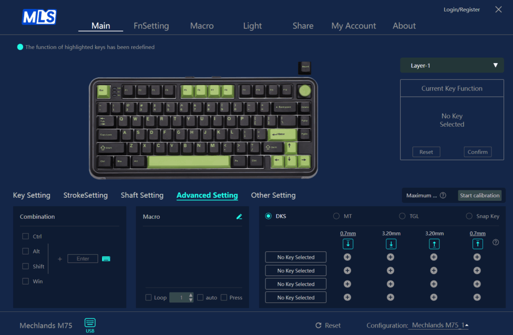 MechLands M75 review – A bold entry into magnetic keyboards 25 MechLands M75 Hall effect magnetic keyboard software