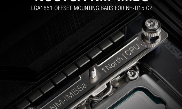 Noctua releases NH-D15 G2 specific offset LGA1851 mounting bars for improved cooling performance