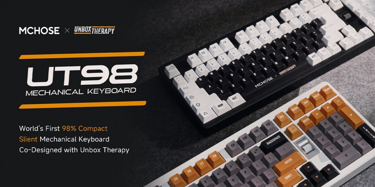 UT98 silent mechanical keyboard by MCHOSE and Unbox Therapy launches on Kickstarter