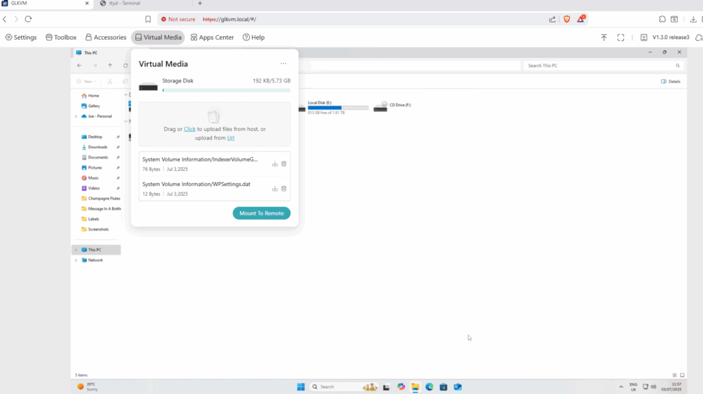 GL.INET COMET REMOTE KVM REVIEW - THE PERFECT WAY TO CONTROL YOUR DEVICE WHILST ON THE GO 12 Comet VirtualMedia Sharing Mounting