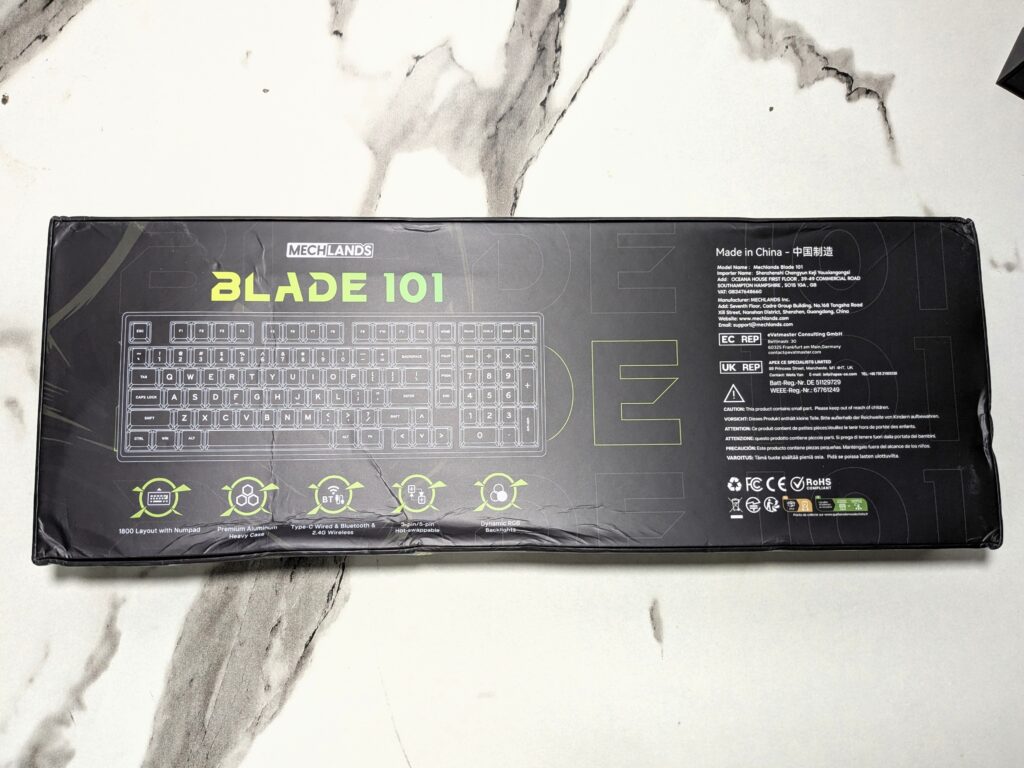 MechLands Blade101 review: bold design, smooth typing 2 MechLands Blade 101 box back